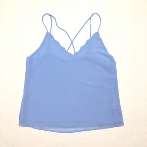 Light Blue Scalloped Tank Top